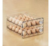 Bigking Plateau à œufs entièrement transparent, boîte de rangement à œufs de grande capacité, plateau à œufs de type tiroir, simple/double couche, peut contenir 20/40 œufs, améliorant la qualité de la