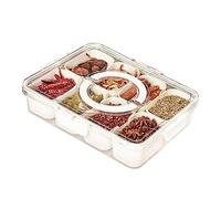 BigKing Plateaux De Service Amovibles Divisés, Plateau Service Divisé, Boîte De Rangement De Collation Pour Conserver Des Collations, Des Fruits, Des épices, Des Apéritifs(Huit Points)