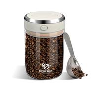 BigKing Pot hermétique pour café avec couvercle, conservable sous vide et record de temps, avec cuillère en acier inoxydable, récipient hermétique pour café en grains en verre borosilicate (1100 ml)
