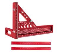 BigKing Règle carrée 3D, alliage d'aluminium, avec crayon de charpentier de 175 mm, multifonction, 22,5/30/45/60/67/75/90 degrés, traçage/perçage/mesure pour ingénieur, artisanat dessin