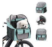 BigKing Sac de Vélo pour Animaux de Compagnie, Panier de vélo Avant pour Chiens, Panier de Vélo Pliable Adapté à L'équitation en Plein Air et Au Camping avec des Animaux de Compagnie (Bleu)