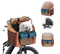 BigKing Sac de Vélo pour Animaux de Compagnie, Panier de vélo Avant pour Chiens, Panier de Vélo Pliable Adapté à L'équitation en Plein Air et Au Camping avec des Animaux de Compagnie (Orange)