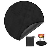 BigKing Tapis de cheminée rond pliable, tapis de protection thermique ignifuge, tissu ignifuge, tapis de barbecue d'extérieur pour protection ou support de grille (24 pouces)