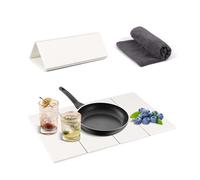 BigKing Tapis De Cuisine En Pierre Pliable 60*39cm, Tapis Sechage Vaisselle Avec Une Serviette, Séchage Rapide Et Super Absorbant Pour Machine à Café, Vaisselle, Tasses