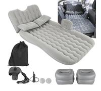 BigKing Voiture Matelas Gonflable Universel, Matelas Gonflable De Voiture, Lit De Voiture Lit Flottant Portable Gris Universel 12V avec Oreiller Appui-Tête pour Voyage Camping Aventure