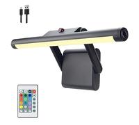 BIGLIGHT Lampe D'image Sans Fil avec Télécommande, Lampe Murale Rechargeable, 4 Modes D'éclairage, Lampe de Remplissage avant Miroir 12 Couleurs, Minuterie Réglable,Noir
