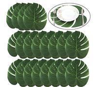 BigLion Artificielle Feuilles de Palmiers Tropicaux de Décoration Party Luau Hawaïen Jungle Beach Thème Party Décoration de Table Faux Simulation Palmier Feuille 35x29 cm 20 pcs