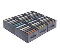 BIGLUFU Boîte Rangement Vetement Pliable Organisateur Tiroir Rangement Armoire Rangement Vetement Dressing pour Jean, Pantalon, Leggings, T-shirts, Chandail, 7 Grilles, 6 Pcs