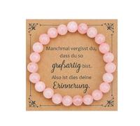 Biglumin Bracelet quartz rose 8 mm, perles pierre naturelle. Bracelet porte-bonheur, perles rose, bijoux tendance pour femmes, filles, amies, parents, collègues, voisins.