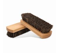 Biglumin Brosse Nettoyage - Brosse à Chaussures en CRIN de Cheval, Brosse Polissage du Cuir, Brosse de Nettoyage avec Manche en Bois, Convient aux Chaussures, sièges Voiture, Cuir (Paquet de 2)
