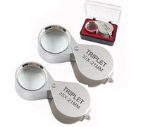Biglumin Loupe, Loupe Bijoutier, loupe grossissante, loupe horloger, 2pcs Loupe de Bijoutier X30 Loupe de Poche Pliable Loupe Portable Loupes de Bijoutier Bijoux Loupe pour Pierres PréCieuses