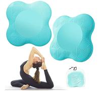 Bigmeda 2Pièces Genouillère de Yoga Tapis de Yoga Genouillères Léger,Tapis de Yoga Antidérapants,Yoga Mat pour Protéger les Genoux, les Poignets et les Coudes (Aqua Blue)