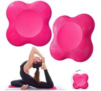 Bigmeda 2Pièces Genouillère de Yoga Tapis de Yoga Genouillères Léger,Tapis de Yoga Antidérapants,Yoga Mat pour Protéger les Genoux, les Poignets et les Coudes (Rouge rose)