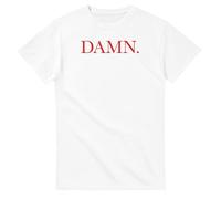 BigMerchStore Damn T-Shirt Hip Hop Tee Motivational Rap Shirt, blanc, XL