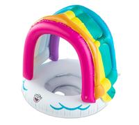 BigMouth Inc. Bouée gonflable avec protection solaire pour bébés et enfants de 1 à 3 ans, idéale pour les nageurs débutants. Auvent arc-en-ciel.