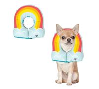 BigMouth Inc Collier de convalescence gonflable arc-en-ciel pour chien, cône de remplacement confortable pour la chirurgie des animaux domestiques, colliers de protection pour éviter le léchage et les
