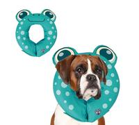 BigMouth Inc Frog Collier de convalescence gonflable, cône de remplacement confortable pour animal domestique, colliers de protection pour éviter le léchage et les morsures - Taille L