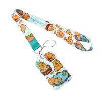Bigne De Caisse Coloré Porte-cartes Avec Des Des Clés Beau Sangle Cou Pour Les Étudiants Belle Sangle Cou Capybara Un Badge Trousseau Présent