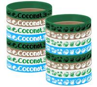 BignzwPlay Lot de 24 bracelets en caoutchouc pour fête sur le thème de la noix de coco, cadeaux d'anniversaire, décorations de sacs à friandises, bracelets en silicone
