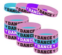 Bignzwura 24pcs Ballet Dance Party Bracelets en caoutchouc Detage / Danse Mouvements ballerine Premier 21e anniversaire Favors Favors fournit des