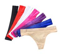 Bigood 6pcs Élastique Tanga Couleur Uni Doux Culotte String Invisible Couleur Aléatoire