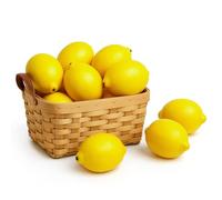 BigOtters Lot de 12 Citrons artificiels de Grande Taille, 9,4 x 6,3 cm, Faux Citrons Jaunes en Plastique pour décoration, décoration de Maison, Cuisine, Armoire, fête, Accessoire de Photographie