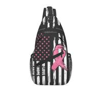BigOtters Sac à dos à bandoulière pour la sensibilisation au cancer du sein avec ruban - Sac à dos à bandoulière décontracté pour la gym, le sport, les voyages, la randonnée, une_couleur, Taille
