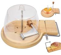 Bigoudi à fromage en bois de hêtre avec épaisseur réglable, base rotative pour fromage à pâte dure et molle, parfait pour Girolle et Tete de Moine