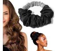Bigoudi sans chaleur pour dormir, chouchou doux sans chaleur, pas de boucles de chaleur pour cheveux longs, rouleau de cheveux doux pour dormir pendant la nuit (noir gris)