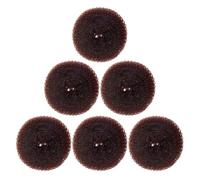 Bigoudis à Chignon Donut 6 Pièces Nylon, Style Anneau Ballet | Couleur Café, Lot de 6, Forme Annulaire, Options de Remplacement, pour Filles et Petites Filles