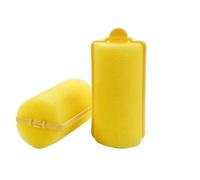 Bigoudis Cheveux 12 pièces éponge douce coussin en mousse bigoudis barbier bricolage boucles Kit de coiffure sans chaleur formateurs vagues outils(Yellow,4cm)