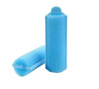 Bigoudis Cheveux 12 pièces éponge douce coussin en mousse bigoudis barbier bricolage boucles Kit de coiffure sans chaleur formateurs vagues outils(Blue,2.5cm)