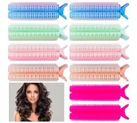 Bigoudis Cheveux Court, 10 Pcs Rouleaux Cheveux Long Multicolores Heatless Bigoudis Frange Rideau Professionnels Hair Rollers with Clips Femme Outil de Coiffage