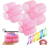 Bigoudis Cheveux Long Sans Chaleur Set avec pinces, Boucle Sans Chaleur, Heatless Hair Curlers, Auto-agrippants Rouleaux Cheveux pour Brushing, Hair Rollers pour Styles Cheveux Court, Moyens et Longs