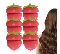 Bigoudis en Forme de Fraise - 6 Pièces Mousse Douce à Froid | Outil Coiffant Nuit pour Boucles,Pour les Femmes les Mères les Filles les Épouses et les Petites Amies