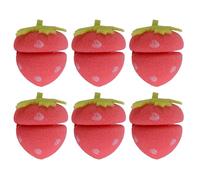 bigoudis en forme de fraise - Sans chaleur | Lot de 6 éponges en mousse avec prise en main douce, outil de coiffure de nuit pour cheveux longs, ondulations douces avec confort léger, accessoire