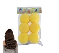 Bigoudis éponge pour cheveux, éponge à friser | Rouleau à cheveux sans chaleur pendant la nuit - Ensemble de 6 bigoudis éponge pour outils de bouclage pour coiffure