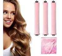 Bigoudis sans chaleur en velours doux avec crochet, pour tous types de cheveux (3 pièces)
