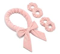 Bigoudis sans chaleur pour boucles pendant la nuit, bigoudi rose pour | Bande de bouclage rose enveloppée sans chaleur pour les cheveux longs pendant la nuit, le repos à la maison
