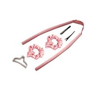 Bigoudis sans chaleur pour cheveux naturels | Éponge douce Outils de coiffure DIY | Tiges de nuit pour femmes et filles - Rose + clip