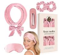Bigoudis sans Chaleur pour Dormir, Rouleau à Cheveux Doux pour Nuit avec 2 Serre-têtes en Velours, Bonnet de Nuit et Masque, pour Cheveux Longs jusqu‘à 99 cm, Coffret Cadeau