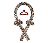 Bigoudis sans chaleur pour la nuit sans chaleur pour un long bigoudi doux pour dormir pour de grandes boucles comprenant 2 chouchous + 1 pince à cheveux (léopard)