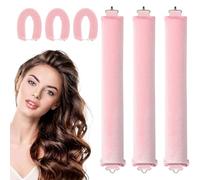 Bigoudis sans chaleur pour tous les types de cheveux - Sans chaleur - Pour tous les types de cheveux - Rouleau doux pour dormir - Ensemble de boucles de nuit (rose)
