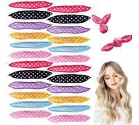 Bigoudis sans chaleur - Rouleaux en éponge, forme ondulée pour cheveux longs et courts, dormir dans des bigoudis - Outils de cheveux rétro à pois - Oreiller naturel et boucles douces (multicolore 24