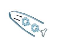 Bigoudis serre-tête sans chaleur pour cheveux naturels | Éponge douce Outils de coiffure DIY | Tiges de nuit pour femmes et filles - Bleu + clip