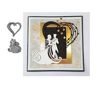 Bigougem Matrices à Découper, Modèle De Matrice De Découpe en Acier Au Carbone pour Le Marié De La Mode Coeur pour Scrapbooking Papier Carte Artisanat Bricolage 2#