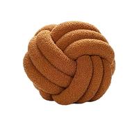 Bigougem Oreiller à Boule de Noeud | Coussin de Canapé en Velours d'Agneau Tissé à la Main | Ultra Doux | Coussin de Compagnie Marron