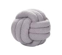 Bigougem Oreiller à Boule de Noeud, Oreiller de Balle nouée | Coussin de canapé en Velours d'agneau tissé à la Main | Ultra Doux | Coussin de Compagnie | Oreiller de canapé Gris Clair