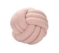 Bigougem Oreiller à Boule de Noeud, Oreiller de Balle nouée en Velours d'agneau tissé à la Main, Ultra Doux, Coussin de Compagnie, 22 cm, Rose Clair