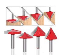 BIGP 6Pcs Fraise à rainurer droit en V, 60° 90° 120°, queue de 8mm, Fraise à bois 3D en V Fraise à graver CNC